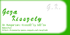 geza kisszely business card